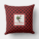 Christmas Whimsical Geese Throw Pillow Cushion クッション (裏面)