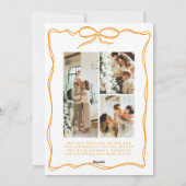 Christmas Whimsical Photo Hand-Drawn Bow Ribbon シーズンカード (裏面)