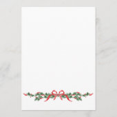 Christmas Whimsical Red Bow Wreath Dinner Party メニュー (裏面)