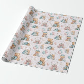 Christmas Whimsical Teddy Bears Wrapping Paper ラッピングペーパー (アンロールド)