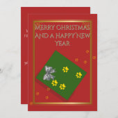 Christmas Whispers Elegant Gold Flat Holiday Card シーズンカード (正面/裏面)