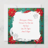 Christmas White Cat in Santa Hat Holiday シーズンカード (裏面)