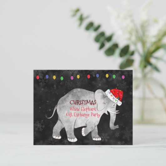 Christmas White Elephant Gift Exchange Party ポストカード (スタンド正面)