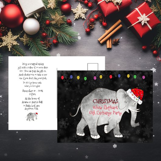 Christmas White Elephant Gift Exchange Party ポストカード