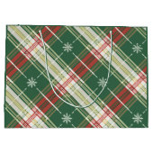 Christmas White Gold Plaid ラージペーパーバッグ (裏面)