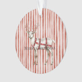 Christmas White Peppermint Deer オーナメント (正面)