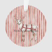 Christmas White Peppermint Deer オーナメント (正面)