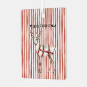 Christmas White Peppermint Deer メタルオーナメント (正面左)