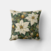 Christmas White Poinsettia Pillow クッション (裏面)