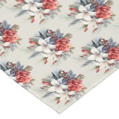 Christmas White Red Flowers Holidays Elegant ショートテーブルランナー (コーナー)