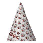 Christmas White Red Flowers Holidays Elegant パーティーハット (右)