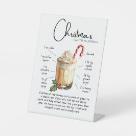 Christmas White Russian Cocktail Pedestal Sign 台座サイン