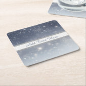 Christmas White Snowflakes スクエアペーパーコースター (アングル)