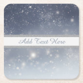 Christmas White Snowflakes スクエアペーパーコースター (正面)