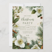 Christmas White Winter Flowers 招待状 (正面)