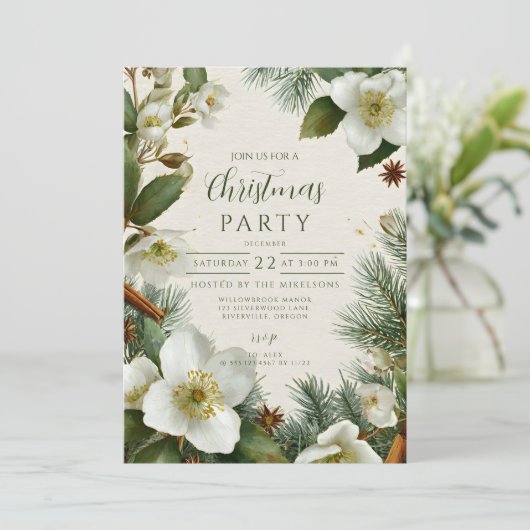 Christmas White Winter Flowers 招待状 (スタンド正面)