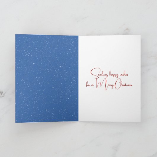 Christmas White Winter Goose With Blue Scarf カード (内部)