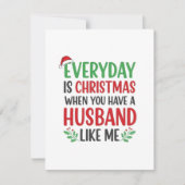Christmas Wife Card Funny Husband Message シーズンカード (正面)