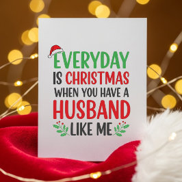 Christmas Wife Card Funny Husband Message シーズンカード