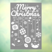 Christmas Window Cling – White Ornaments ウィンドウサイン (シート3)