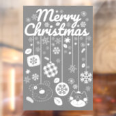 Christmas Window Cling – White Ornaments ウィンドウサイン (シート2)