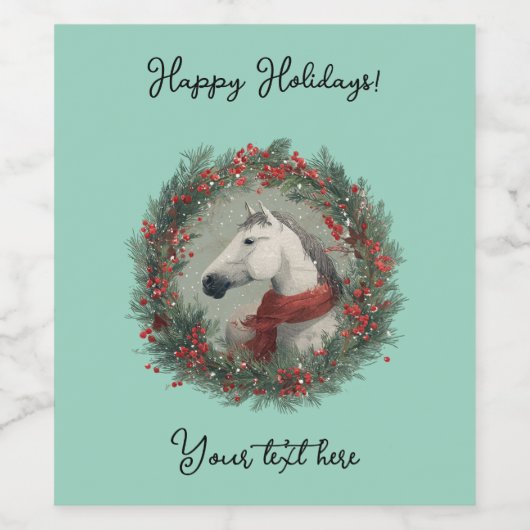 Christmas Wine Bottle Label customizable  ワインラベル (シングルラベル)