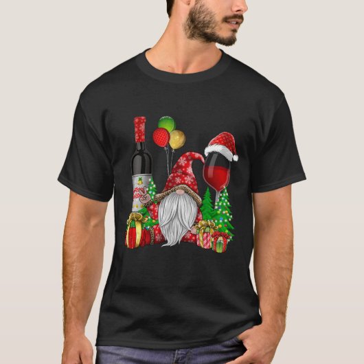 Christmas Wine Gnomes For Xmas Cheer Tシャツ (正面)