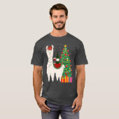 Christmas Wine Llama Christmas Women Men family Tシャツ (正面フル)