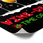 Christmas Wine Xmas Alcohol Pajama Pj Tops For Wom ポスター (角)