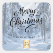 Christmas wintee wonderland snow business logo スクエアシール (正面)