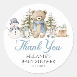 Christmas Winter Baby Shower Favor ラウンドシール