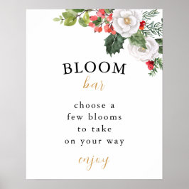 Christmas Winter Bloom or Flower Bar Sign ポスター