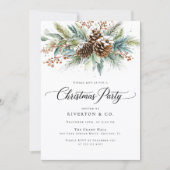 Christmas Winter Botanical Watercolor Party 招待状 (正面)