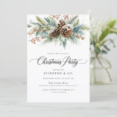 Christmas Winter Botanical Watercolor Party 招待状 (スタンド正面)