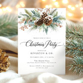 Christmas Winter Botanical Watercolor Party 招待状