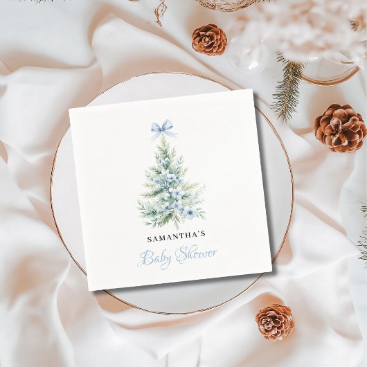 Christmas Winter Boy Baby Shower スタンダードカクテルナプキン