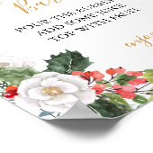 Christmas Winter Bridal Shower Mimosa Bar Sign ポスター (角)