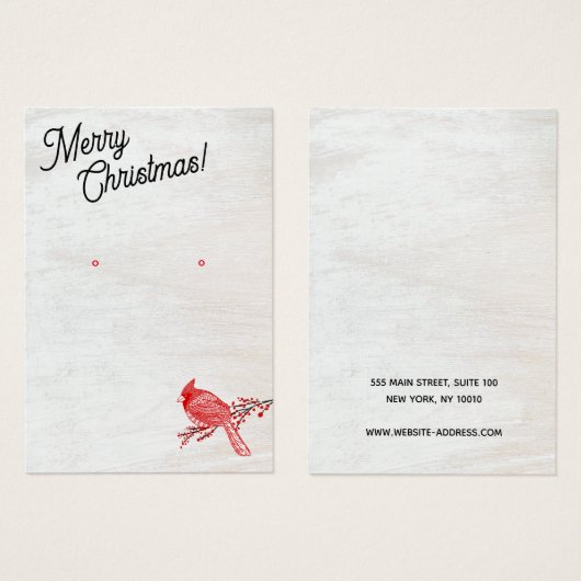 Christmas Winter Cardinal Earring Jewelry Display (正面&裏面)