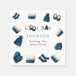  christmas winter cozy boy turning two スタンダードカクテルナプキン