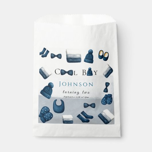  christmas winter cozy boy turning two フェイバーバッグ (正面)