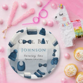  christmas winter cozy boy turning two ペーパープレート (パーティー)