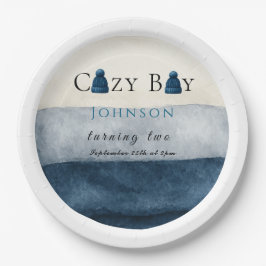  christmas winter cozy boy turning two ペーパープレート