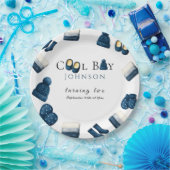  christmas winter cozy boy turning two ペーパープレート (パーティー)