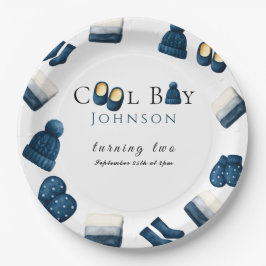  christmas winter cozy boy turning two ペーパープレート