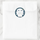  christmas winter cozy boy turning two ラウンドシール (バッグ)