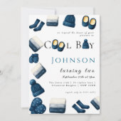  christmas winter cozy boy turning two 招待状 (正面)