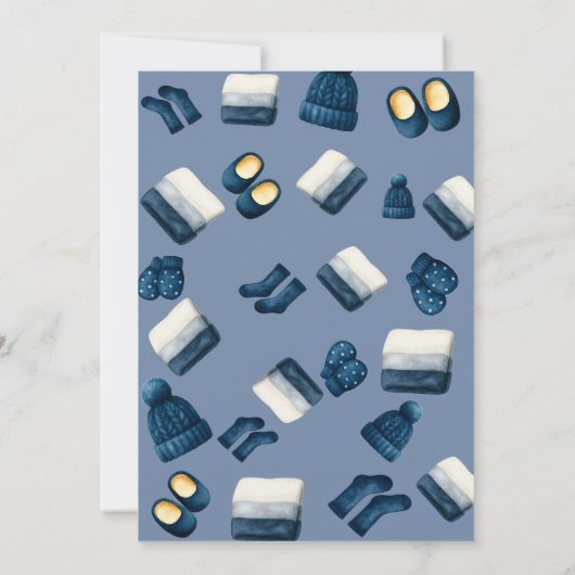  christmas winter cozy boy turning two 招待状 (裏面)