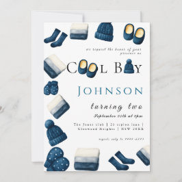  christmas winter cozy boy turning two 招待状