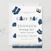  christmas winter cozy boy turning two 招待状 (正面)