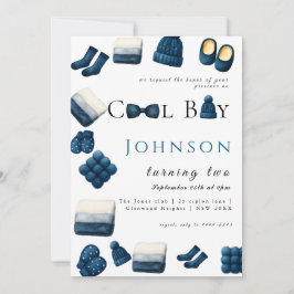  christmas winter cozy boy turning two 招待状